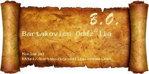 Bartakovics Odília névjegykártya